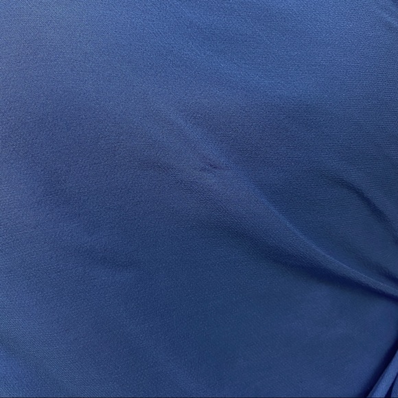 ALICE + OLIVIA BLUE ONE-SHOULDER CHIFFON DRAPED MINI DRESS - Picture 10 of 12